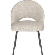 Eetkamerstoel Mick Off-White 4 Metalen Poten - Giga Meubel