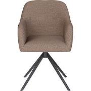 Eetkamerstoel Otis Taupe Metalen Swivel - Giga Meubel