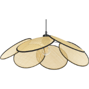 MEROO - Hanglamp - Zwart/Naturel - Rotan