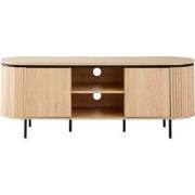 Tv-meubel met 2 deuren en zijkanten met groefeffect L150 cm - MALAGA