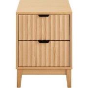 Nachtkastje met 2 lades en geribbelde fronten H52 cm - BOLOGNE