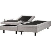 DUKE II - Tweepersoonsbed - Lichtgrijs - 160 x 200 cm - Polyester