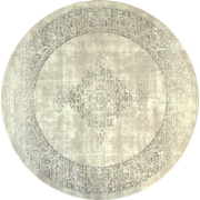 Istanbul Vintage - Laagpolig Vloerkleed - Rond - Retro Tapijt - Creme-...