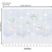 Vliegende dierenvriendjes - Kinderbehang - 389,6 cm x 280 cm - Walloha