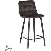 LABEL51 Barkruk Jelt - Antraciet - Velours - Zithoogte 66