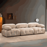 Modulaire bank 3-zits Bubble velvet beige