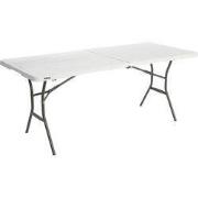 Lifetime® Kunststof tafel opvouwbaar campingtafel - Wit - 182x76x74cm