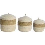 Light & Living - Mand KENMARE - Ø34x36cm - Bruin - Set van 3