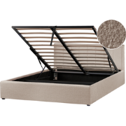 MONTLAUR - Bed met opbergruimte - Taupe - 160 x 200 cm - Bouclé