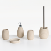 QUILA - Badkameraccessoireset - Lichtbeige - Polyresin