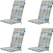 Madison -  Tuinstoelkussen Hoge Rug Tess orange - Ca. 120x50 cm - Set ...