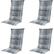 Madison -  Tuinstoelkussen Hoge Rug Sya grey - Ca. 123x50 cm - Set van...