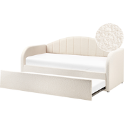 EYBURIE - Slaapbank - Lichtbeige - 90 x 200 cm - Bouclé