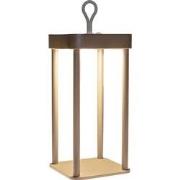 Portable lantaarn 12x12x24 cm taupe