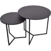 LOFT42 Dulon Set Bijzettafels Rond - Zwart - Ø49x46