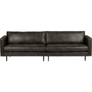 WOOOD Rodeo 3-Zitsbank - Recycle Leer -  Zwart - 83x275x88
