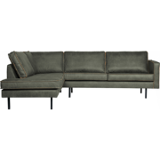 WOOOD Rodeo Hoekbank Links - Eco-leder - Army - 85x266x86/213