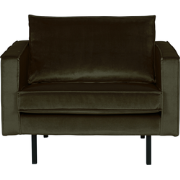 WOOOD Rodeo Fauteuil - Velvet - Green Hunter - 85x105x86