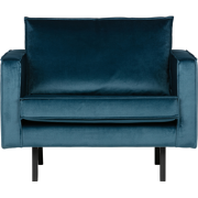 WOOOD Rodeo Fauteuil - Velvet - Blauw - 85x105x86
