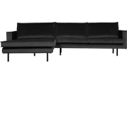 WOOOD Rodeo Chaise Longue Links - Velvet - Antraciet - 85x300x86