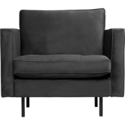 WOOOD Rodeo Classic Fauteuil - Velvet - Antraciet - 83x98x88