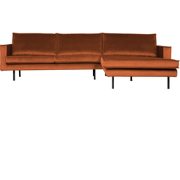 WOOOD Rodeo Chaise Longue Rechts - Velvet - Roest - 85x300x86/155