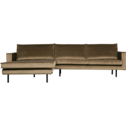WOOOD Rodeo Chaise Longue Links - Velvet - Taupe - 85x300x86/155