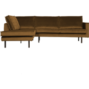 WOOOD Rodeo Hoekbank Links - Velvet - Honinggeel - 85x266x86/213