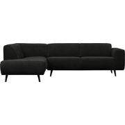 WOOOD Statement Hoekbank Links - Ribstof - Graphite - 77x274x210