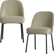 WOOOD Vogue Eetkamerstoelen - Fluweel - Pistache - Set van 2