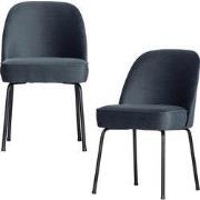 WOOOD Vogue Eetkamerstoelen - Fluweel - Teal - Set van 2