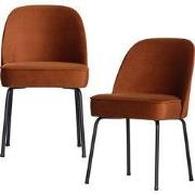 WOOOD Vogue Eetkamerstoelen - Fluweel - Roest - Set van 2