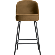 WOOOD Vogue Barstoel - Velvet - Honing Geel - 89x50x55
