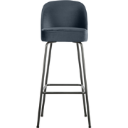 WOOOD Vogue Barstoel - Velvet - Teal - 103x50x55