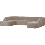 WOOOD Sloping U-vorm Bank - Polyester - Naturel - 77x339x225