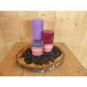 Kaarsen set Bolsius 3 stuk paars, donkergrood en grijs blauw met zwart...