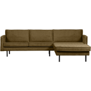 WOOOD Chaise Longue Rechts Rodeo - Velvet - Brass - 85x300x155