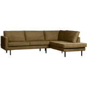 WOOOD Hoekbank Rechts Rodeo - Velvet - Brass - 85x266x213