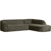 WOOOD Hoekbank Rechts Sloping - Velvet - Frost - 77x274x87/225