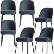 WOOOD Vogue Eetkamerstoelen - Fluweel - Teal - Set van 6