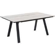 Nevada dining tafel - 205x100 cm - carbon black - light teak Vironwood