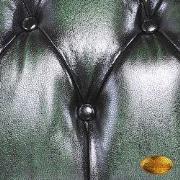 Chesterfield Bank Original Leer | 1 + 2 + 3 zits | Antiek Groen | 12 j...