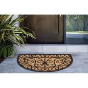 Bogota Kokos - Deurmat - Halfrond - Droogloopmat – Beige / Zwart - Sli...