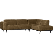 STATEMENT HOEKBANK RECHTS STRUCTURE VELVET BRASS