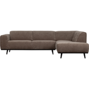 WOOOD Statement Hoekbank Rechts - Rib - Taupe - 77x274x210