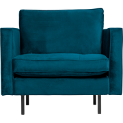 WOOOD Rodeo Classic Fauteuil - Velvet - Blauw - 83x98x88