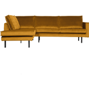 WOOOD Rodeo Hoekbank Links - Velvet - Oker - 85x266x86/213