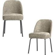 WOOOD Vogue Eetkamerstoelen - Velvet - Wheatfield - Set van 2