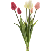 PSO Classic tulip bundle Sallyx7 pink/cream combo 47 cm kunstbloem