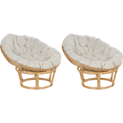 SALVO - Fauteuil set van 2 - Lichtbeige - Rotan
